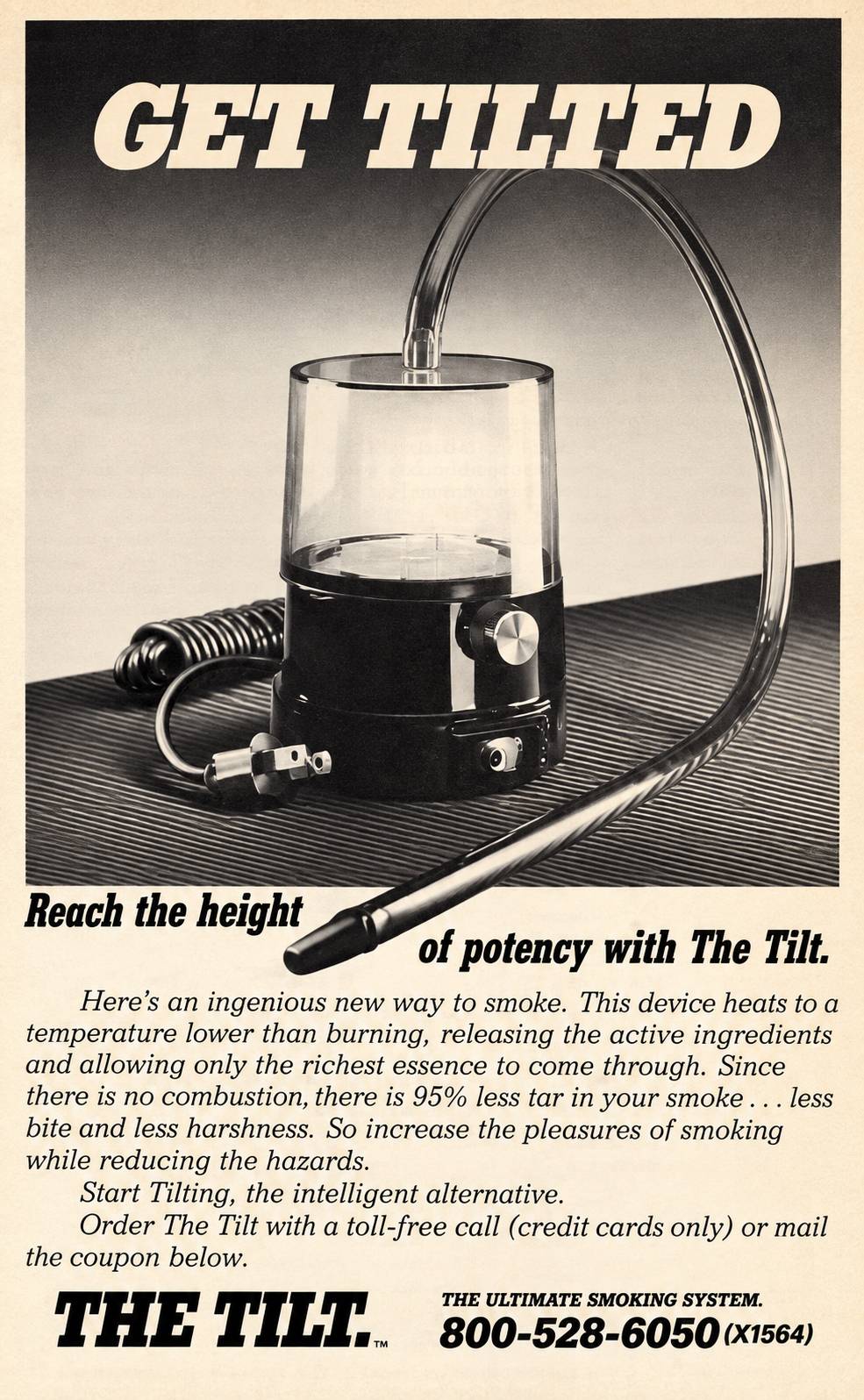 Tilt, le premier vaporisateur des années 1980 aux Etats-Unis notamment pour le cannabis malgré son interdiction
