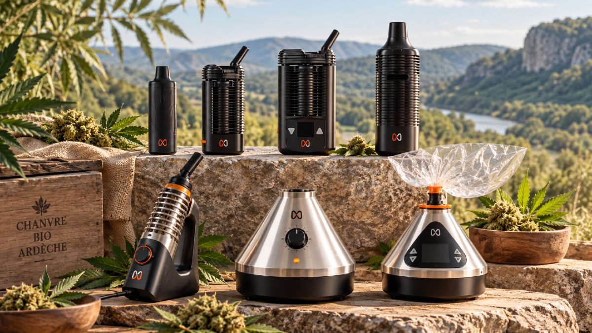 La gamme des vaporisateurs STORZ & BICKEL pour les fleurs de CBD issues de chanvre bio Valvi Chanvre.